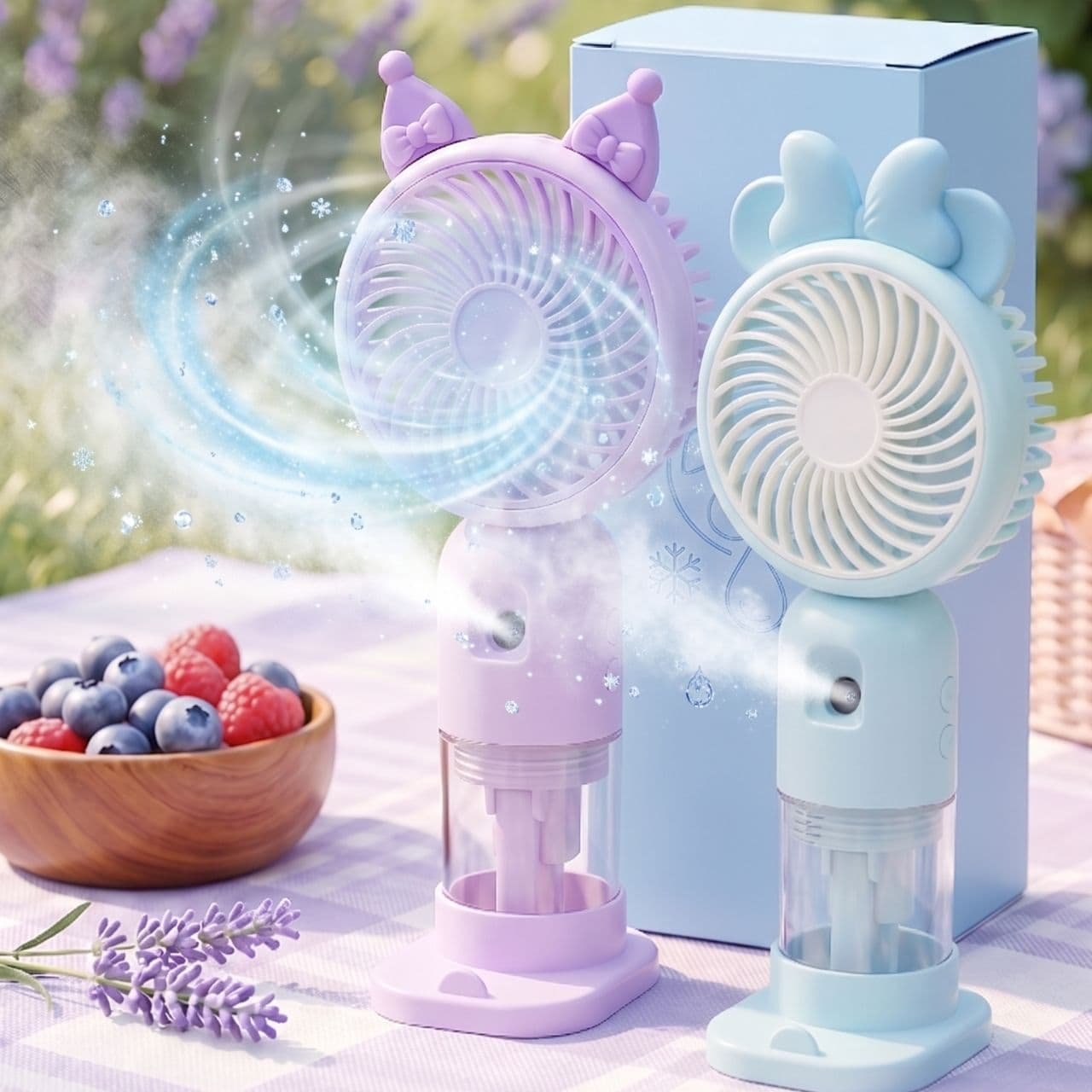 Mini Water Mist Spray USB Fan for Kids Portable Cartoon Handheld Cooling Fan
